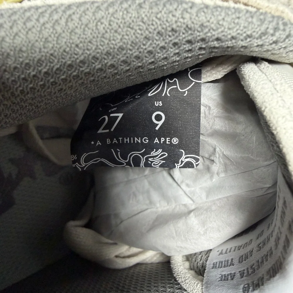 A Bathing Ape BAPE SK8 Sta Gray Hairy Suede Sneakers 1K80191312 Mens Size 9